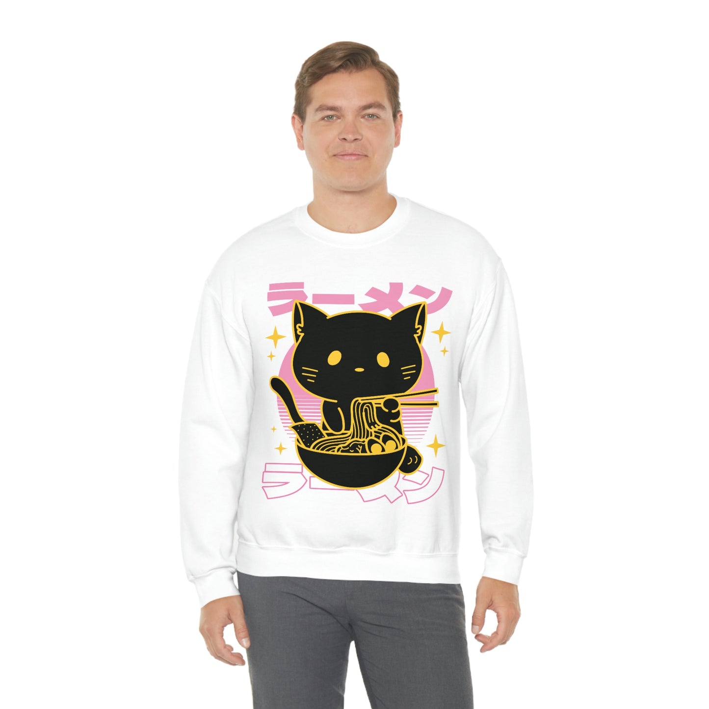 Kawaii Sweatshirt, Kawaii Clothing, Kawaii Clothes, Yami Kawaii Aesthetic, Pastel Kawaii Sweatshirt Cat Ramen Sweater Sweatshirt
