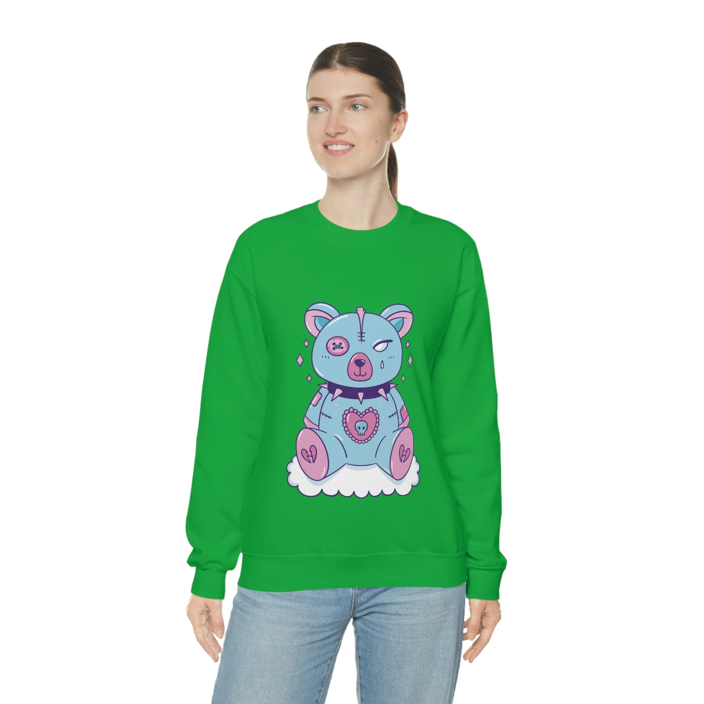 Pastel Goth Bear, Goth Aesthetic Sweatshirt
