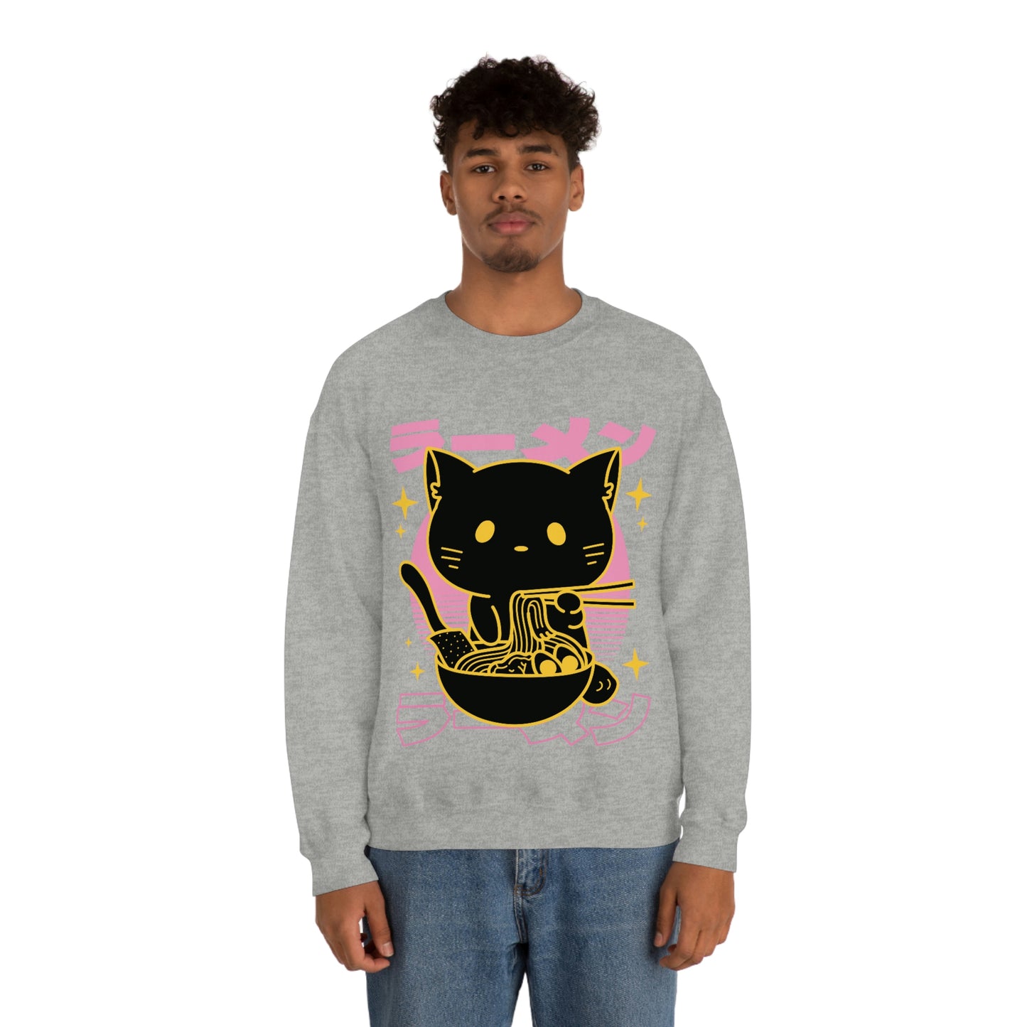 Kawaii Sweatshirt, Kawaii Clothing, Kawaii Clothes, Yami Kawaii Aesthetic, Pastel Kawaii Sweatshirt Cat Ramen Sweater Sweatshirt