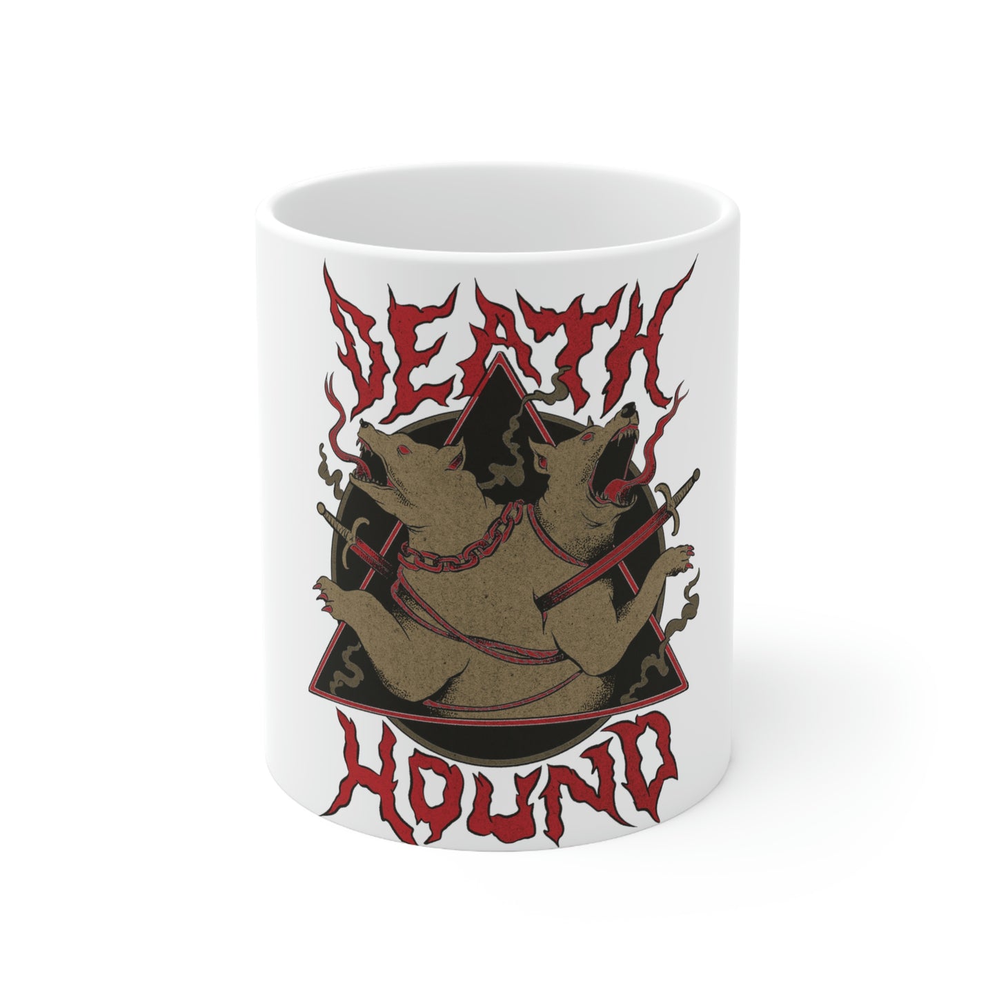Death Hound Goth Aesthetic White Ceramic Mug