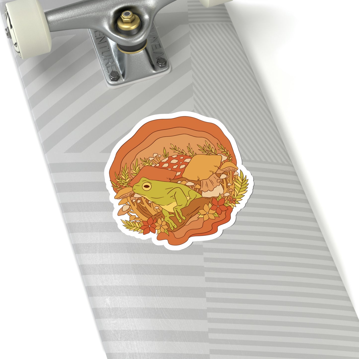 Cottagecore Aesthetic Mushrooms and Frog Sticker