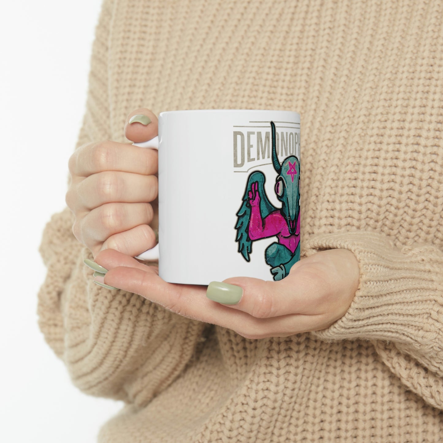 Demonphobia, Goth Aesthetic White Ceramic Mug