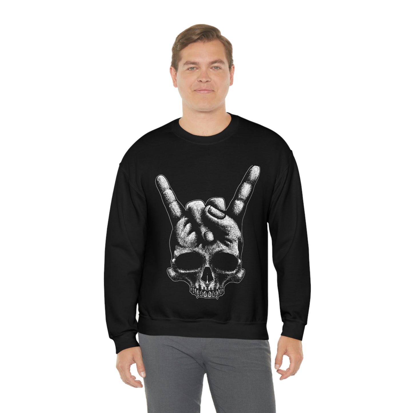 Heavy Metal Skull Rock Sign Sweatshirt