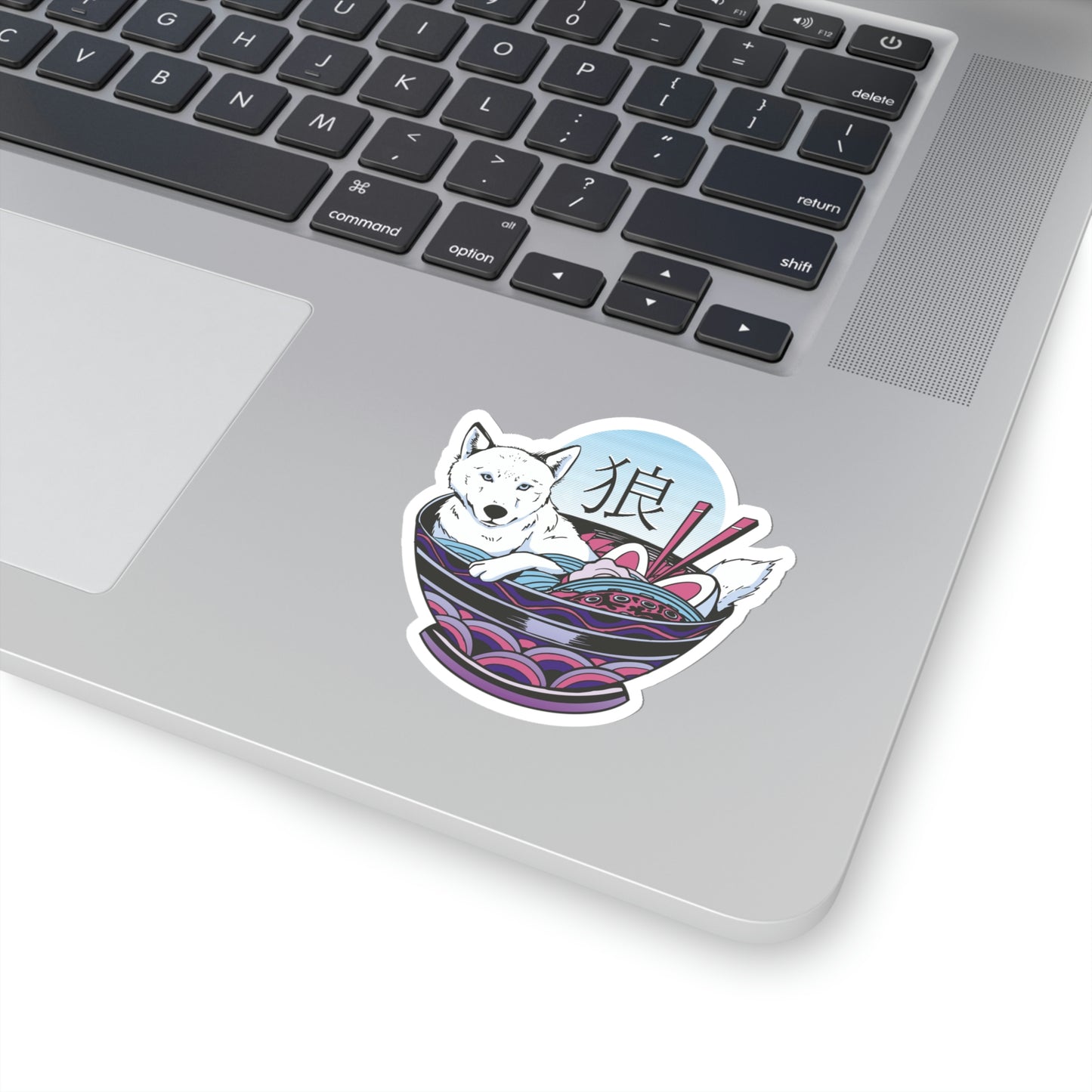 Retrowave Wolf In Ramen, Vaporwave Sticker