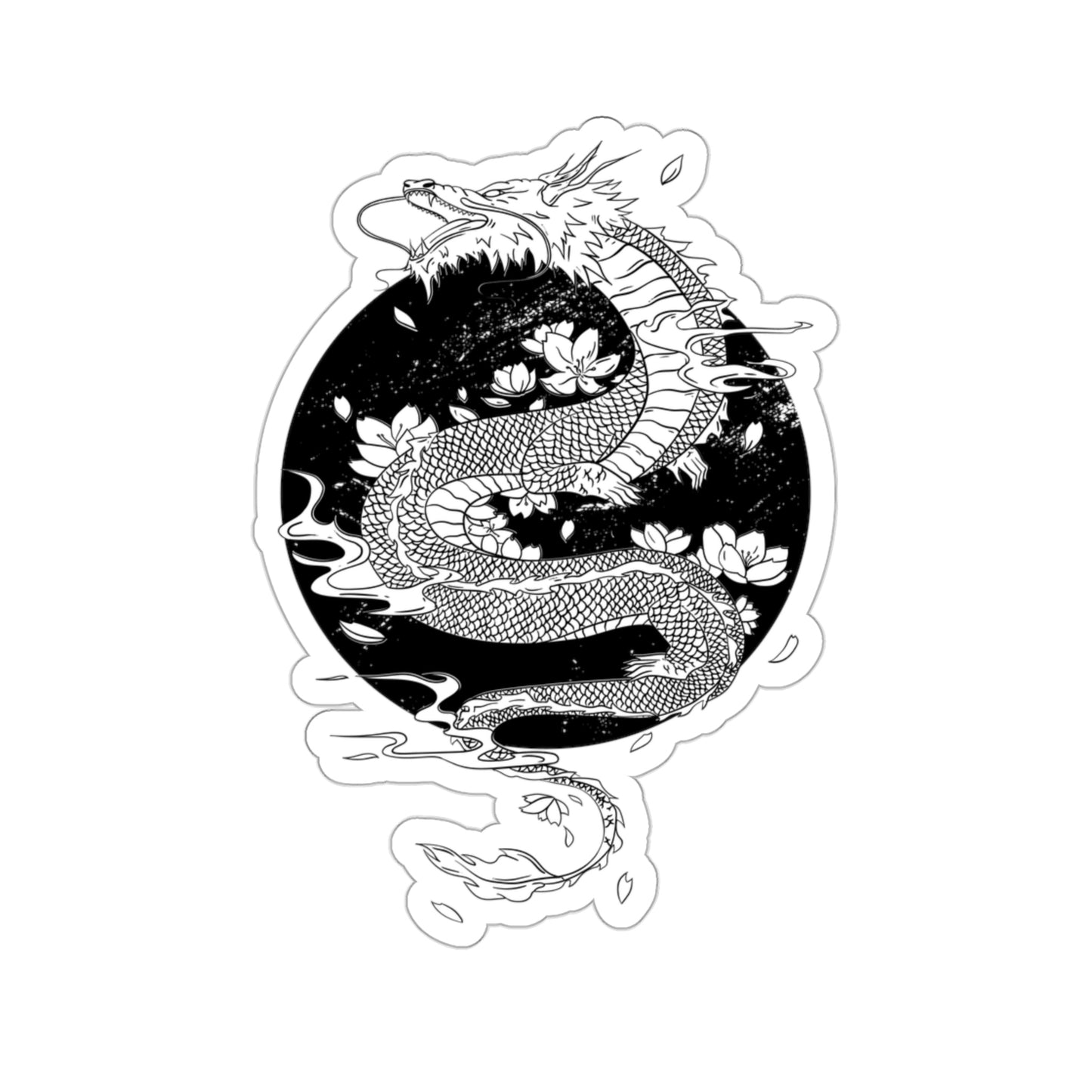 Indie Japanese Art, Japan Streeetwear Retro, Japanese Aesthetic Dragon Tattoo Sticker