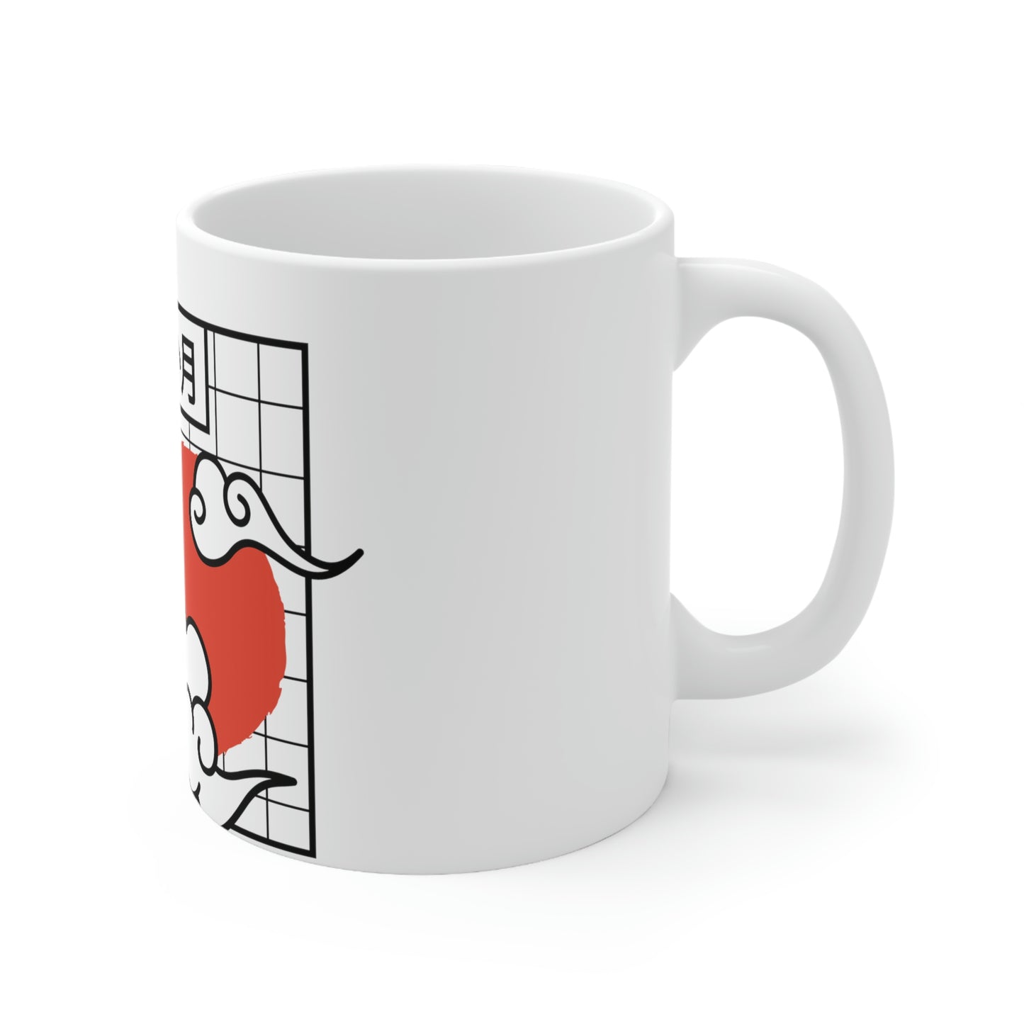 Japanese Aesthetic Redmoon White Mug
