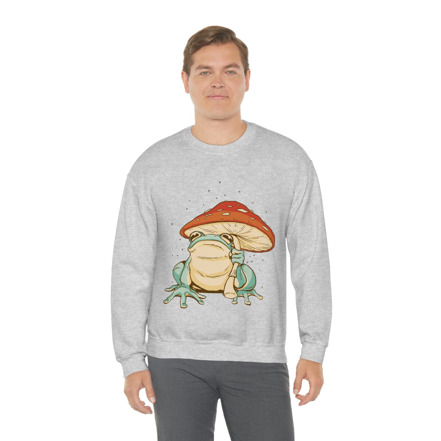 Cottagecore Aesthetic Mushrooms and Frog Sweatshirt