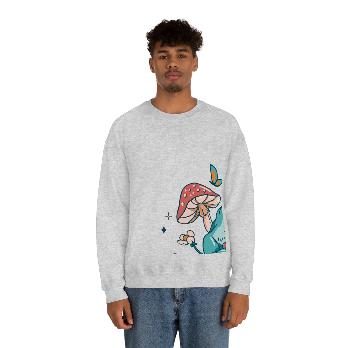 Cottagecore Aesthetic Mushrooms and Frog Sweatshirt
