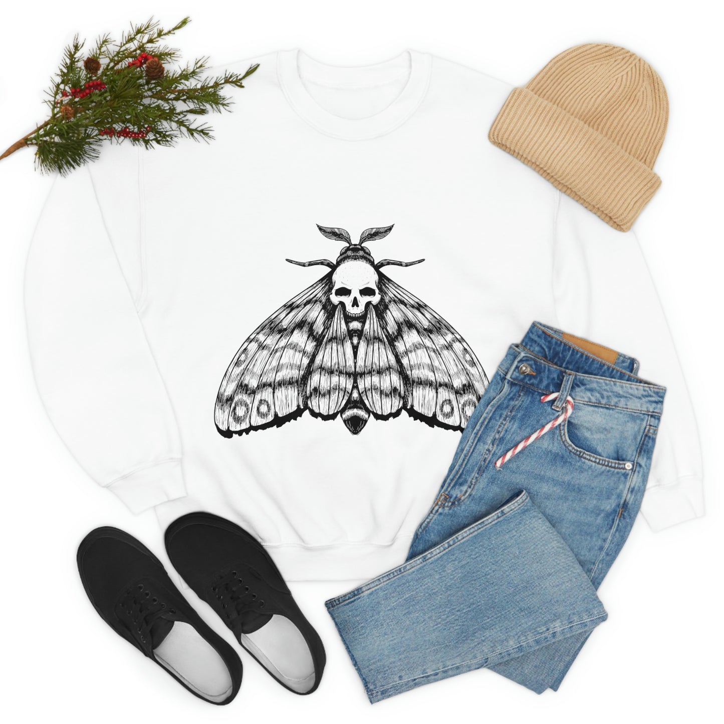 Ink Moth Skull Sweatshirt