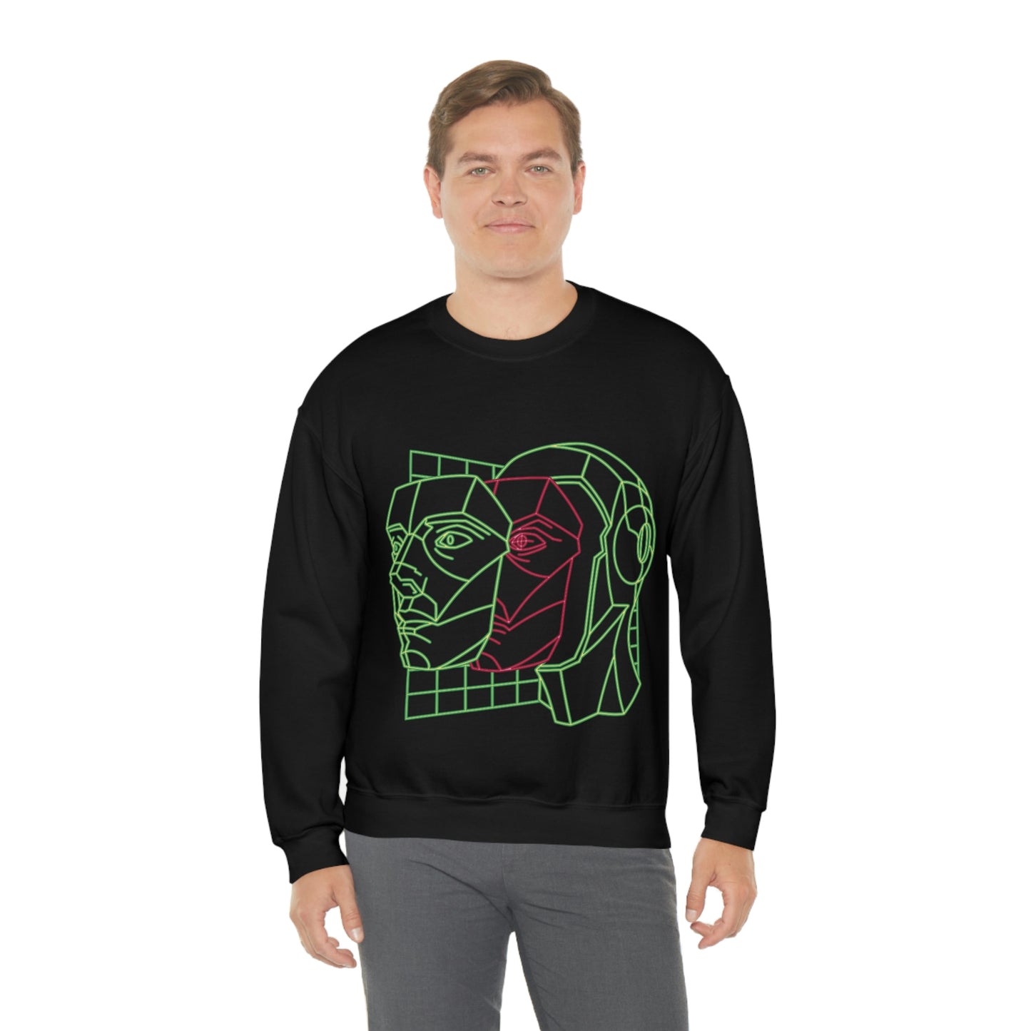 Robot Face Scifi Y2k Aesthetic Sweatshirt