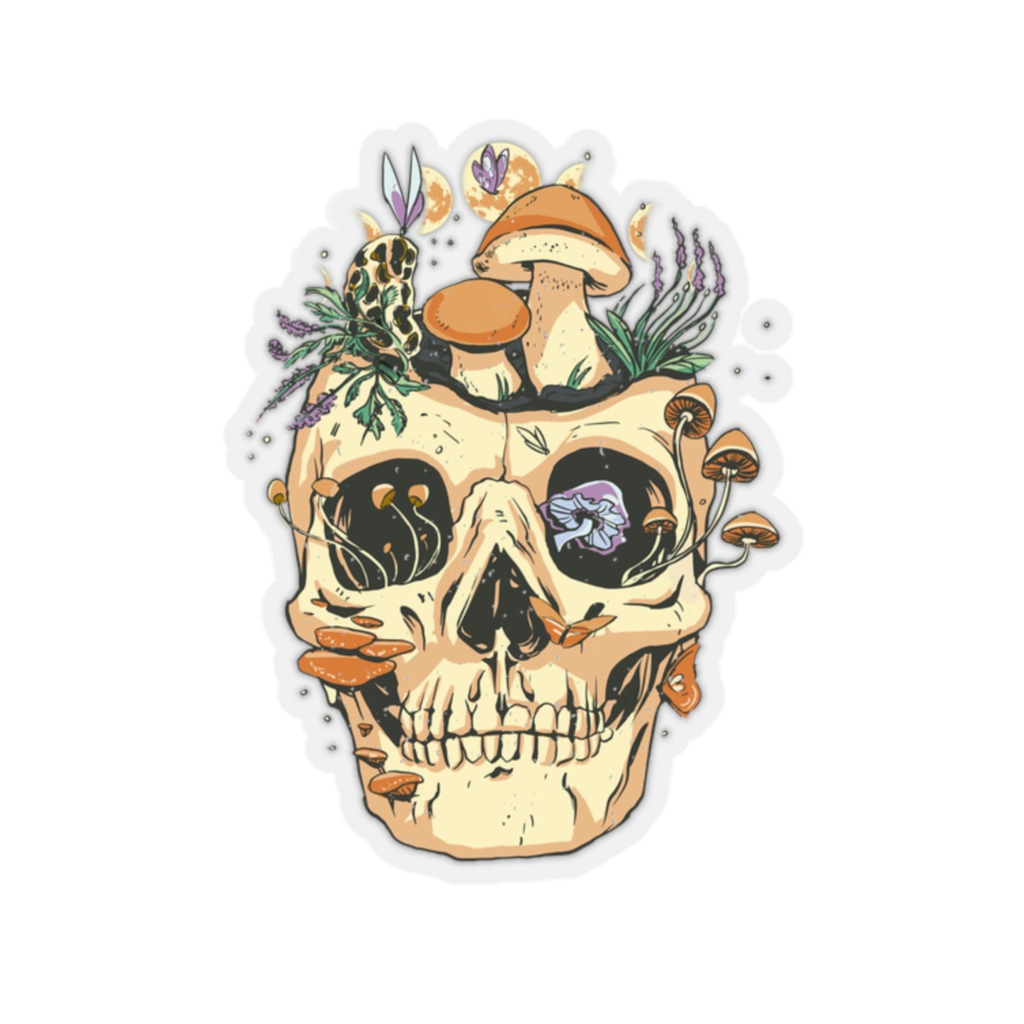 Cottagecore Aesthetic Skulls Mushroom Sticker