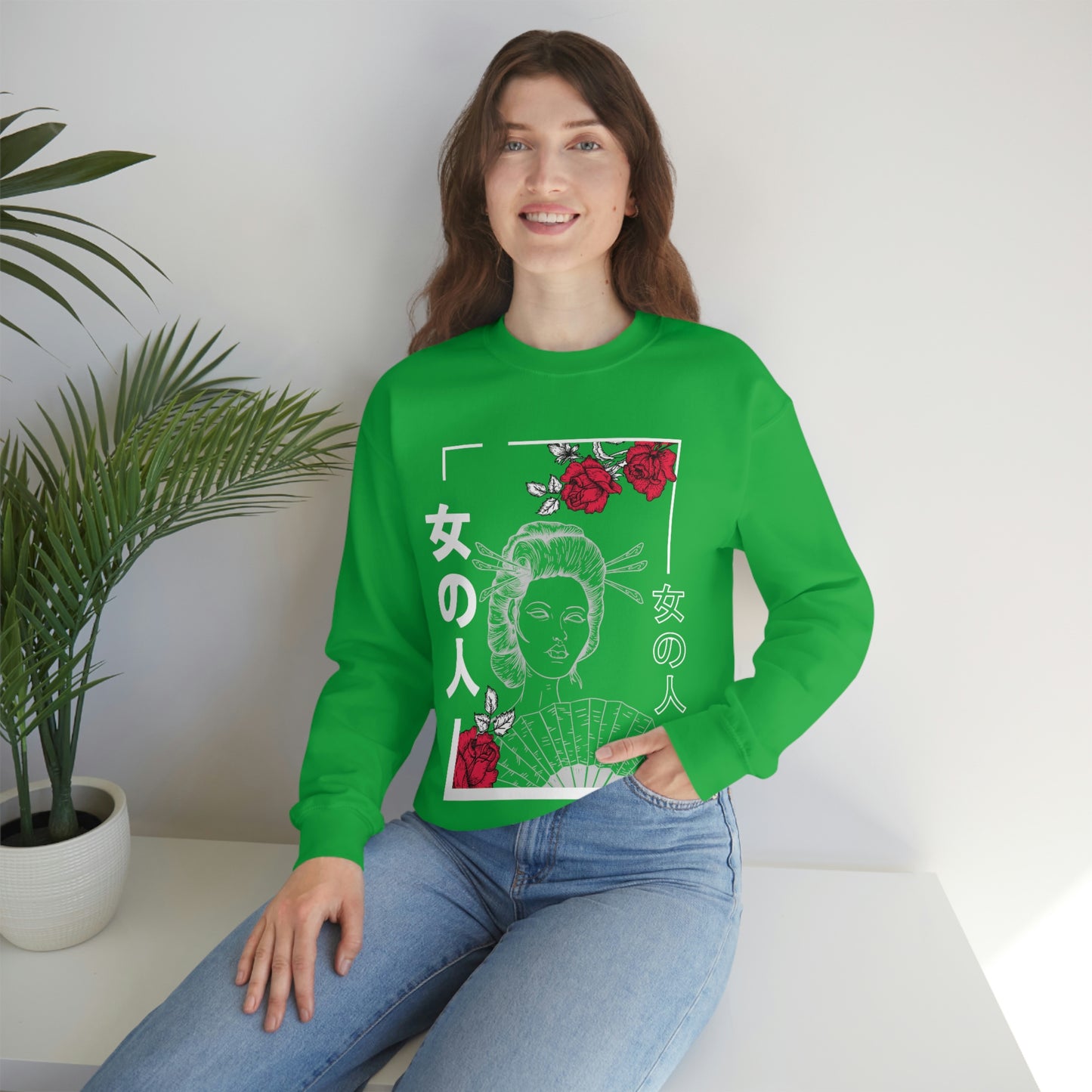 Indie Art Japanese Aesthetic Line Art Geisha Sweatshirt