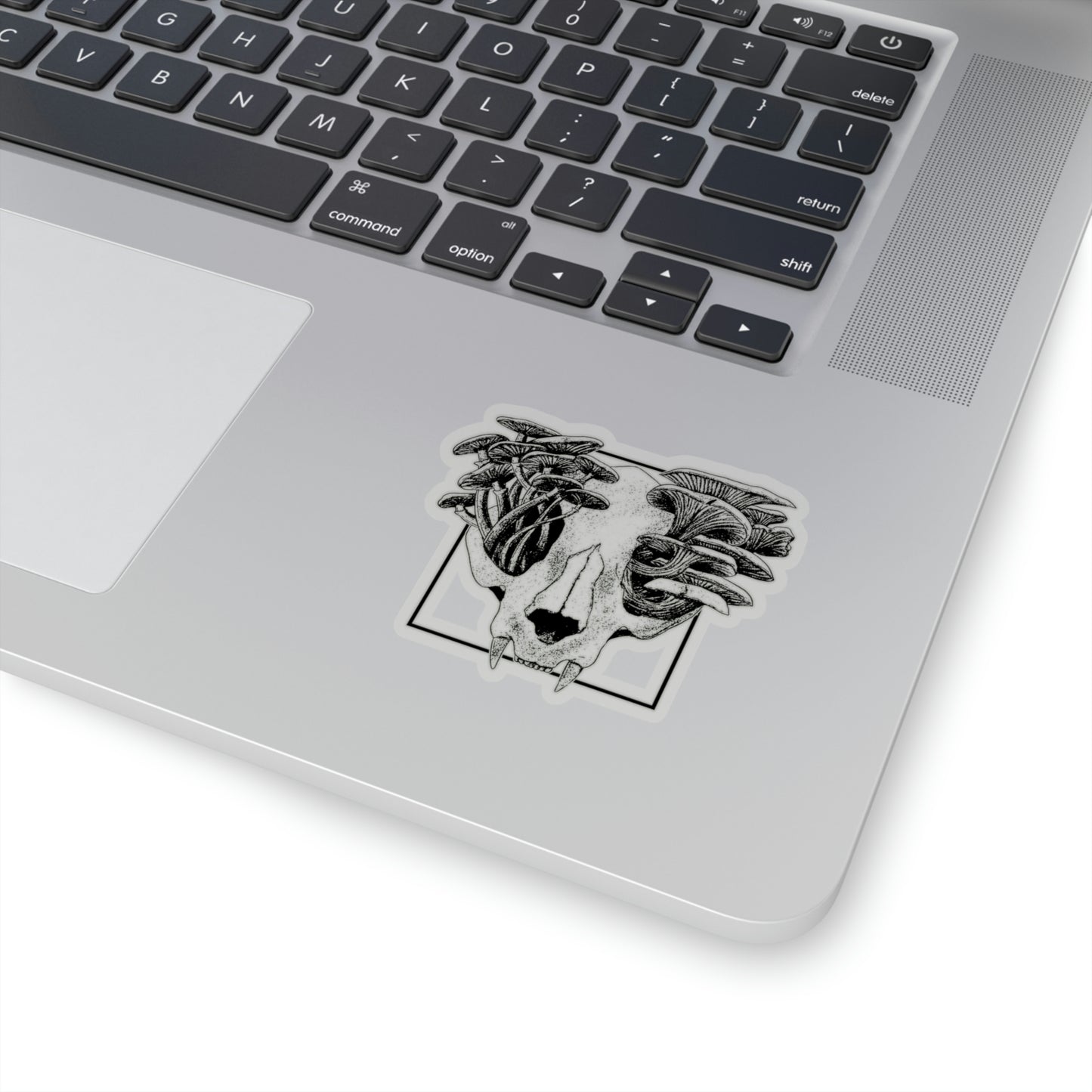 Cottagecore Aesthetic Skull Mushrooms Art Sticker
