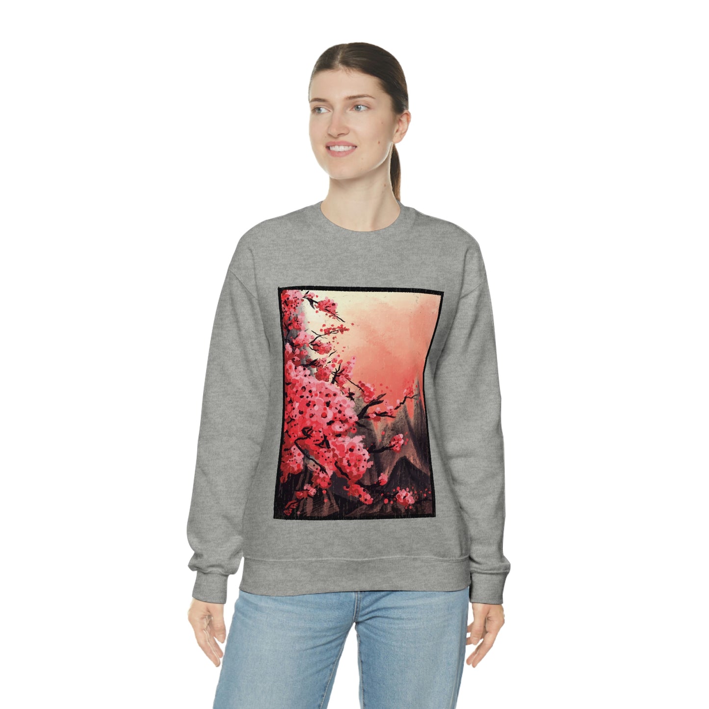 Indie Japanese Art, Japan Streeetwear Retro, Japanese Aesthetic Blossom Sweatshirt
