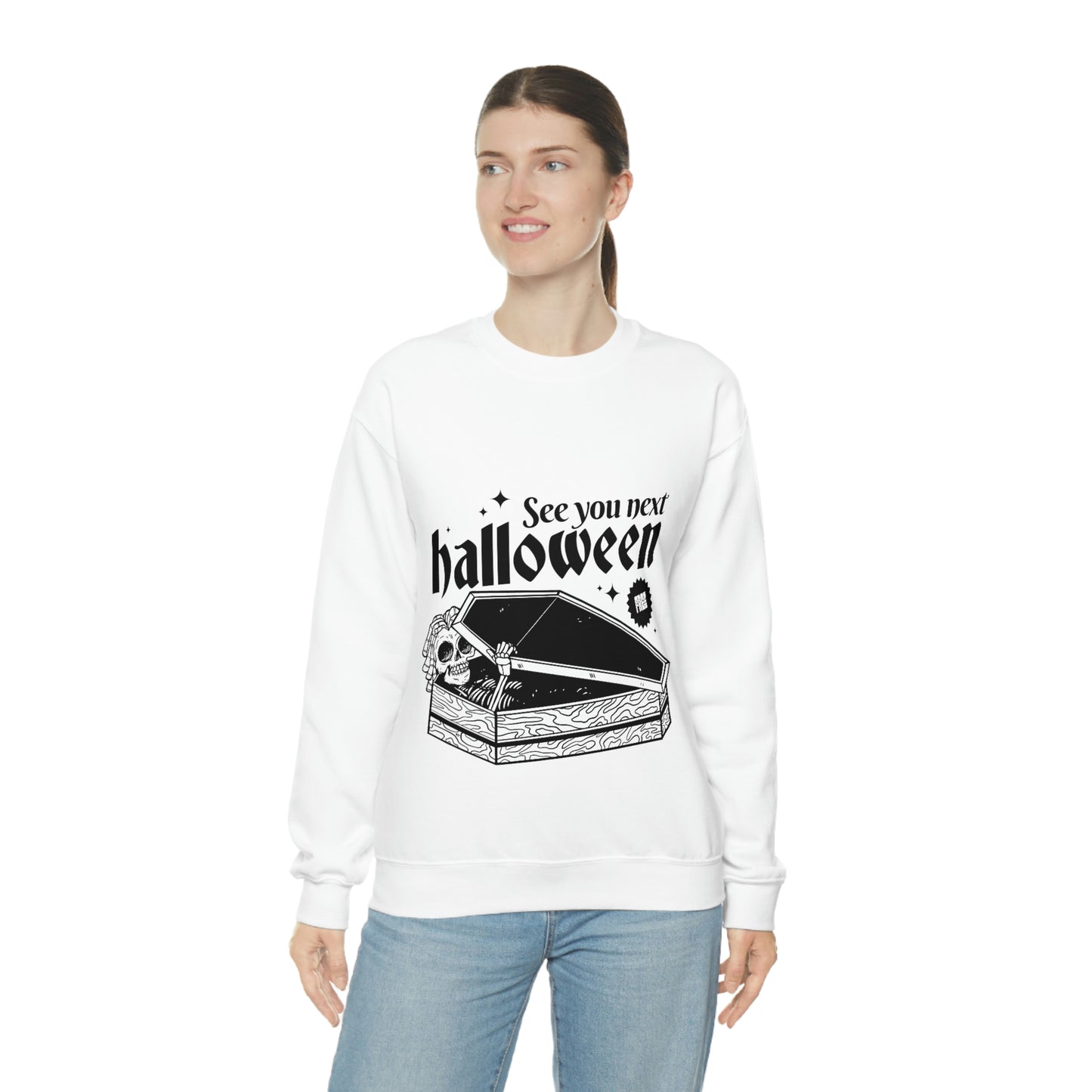 See you next Halloween Skeleton In Coffin Sweatshirt