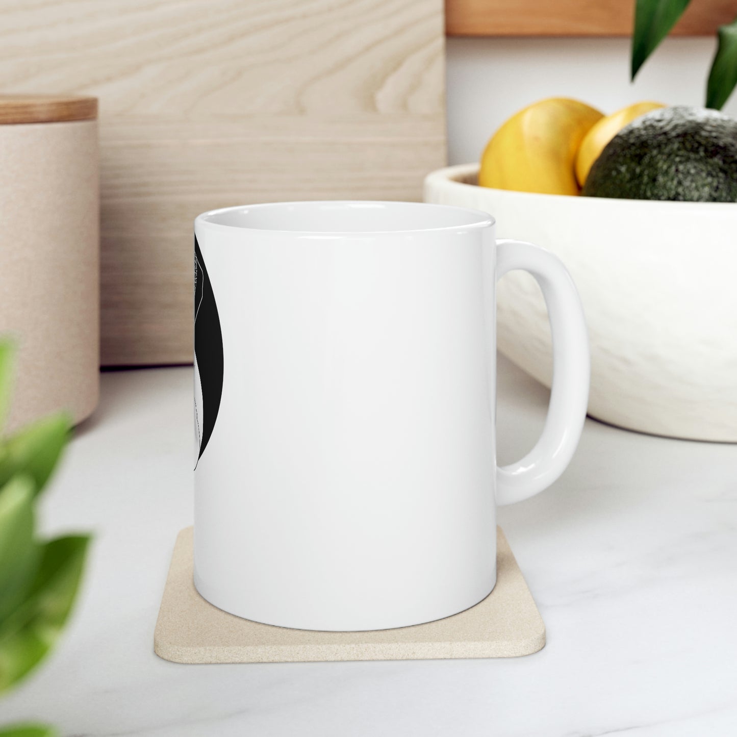Ying Yang Skulls, Goth Aesthetic White Ceramic Mug