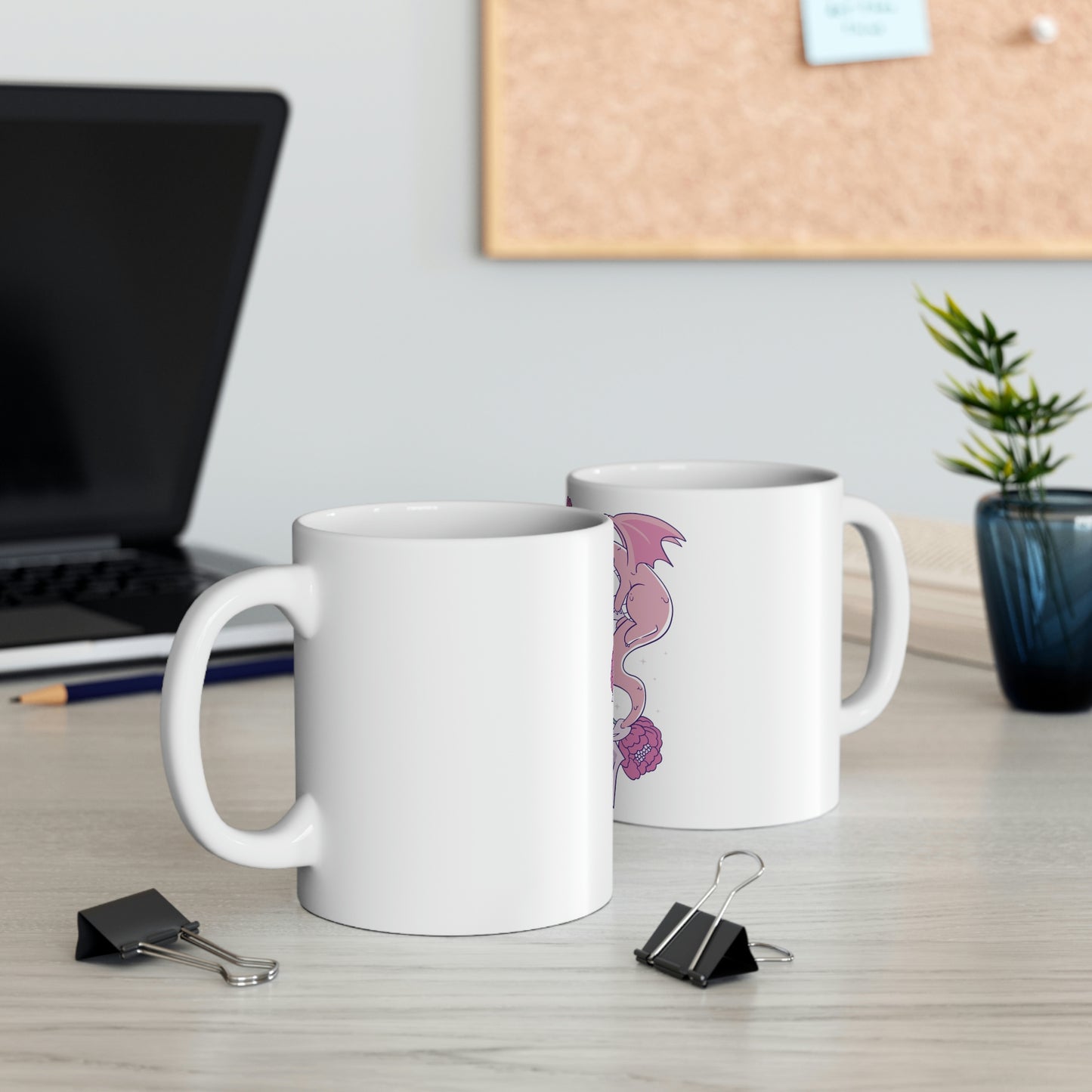Pastel Goth Dragons, Goth Aesthetic White Ceramic Mug