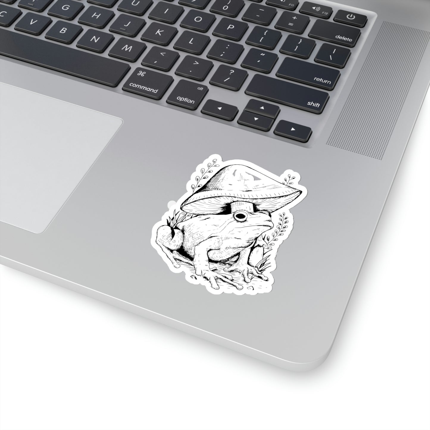 Cottagecore Aesthetic Mushrooms and Frog Hand Drawn Sticker