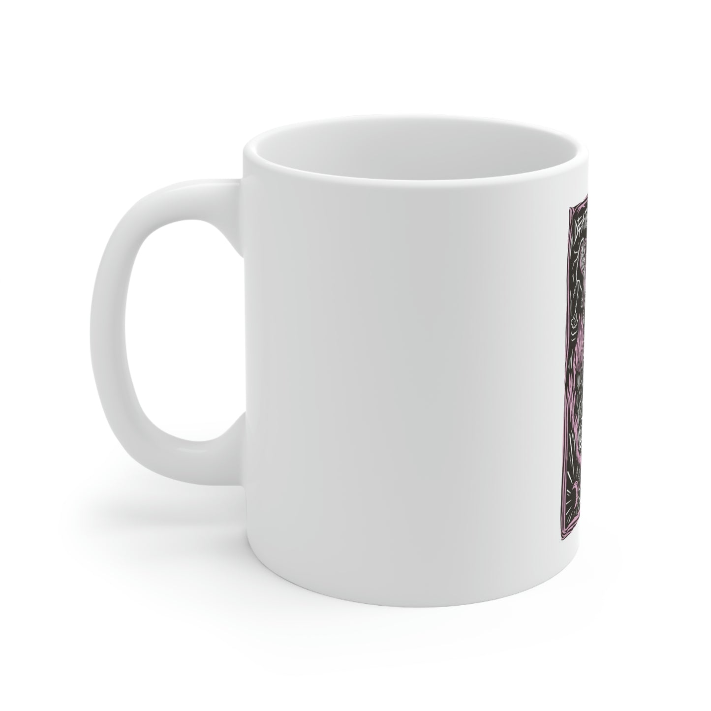 Goth Aesthetic Grim Reaper Card White Ceramic Mug