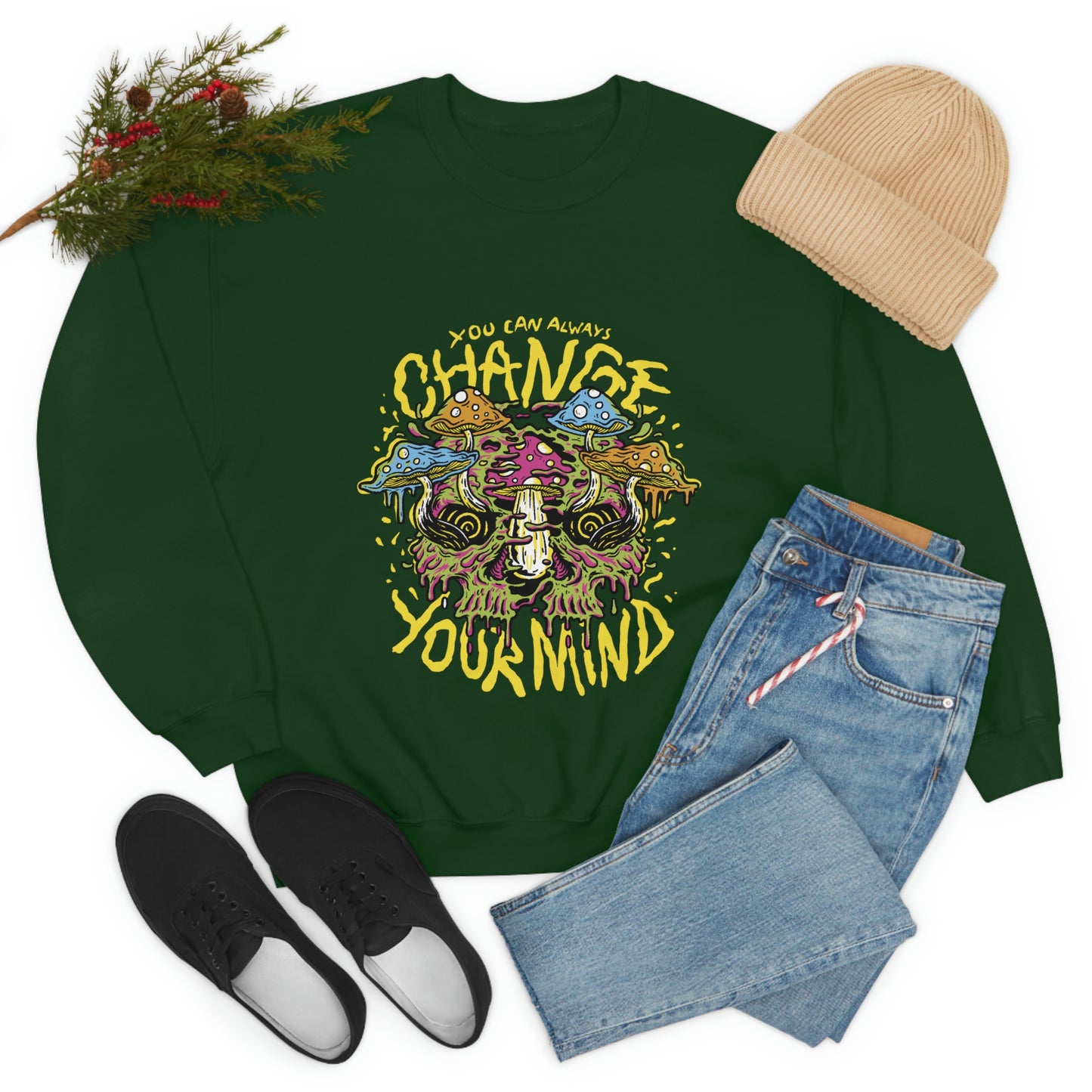 Cottagecore You Can ALways Change Your Mind Psychedelic Sweatshirt