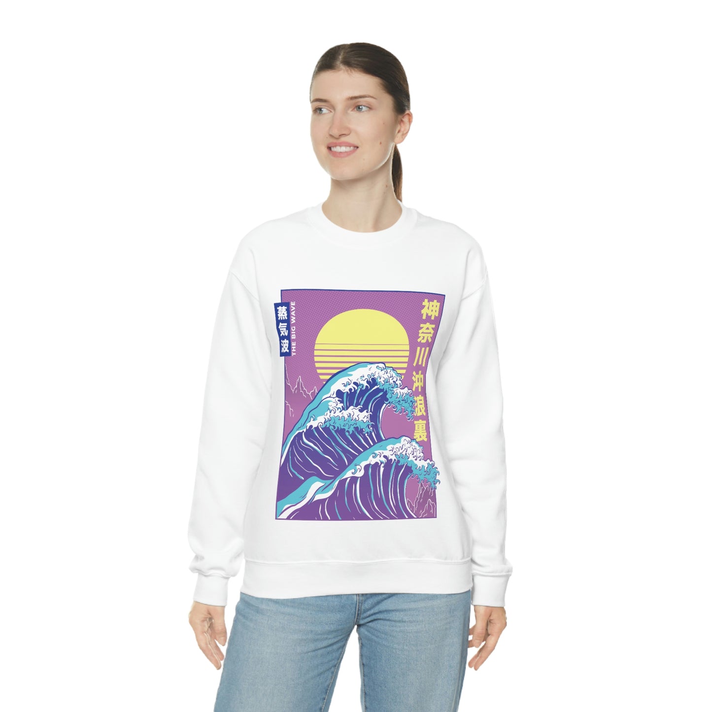 Japanese Aesthetic Vaporwave The Great Wave off Kanagawa Sweatshirt