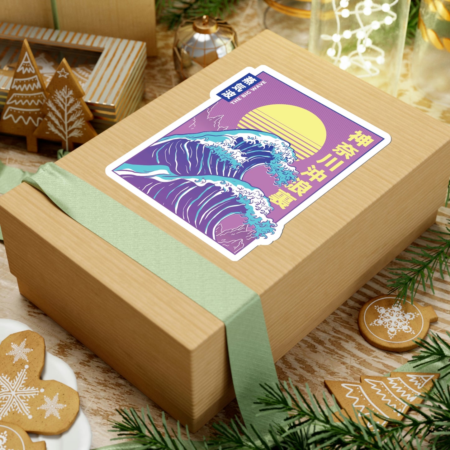 Japanese Aesthetic Vaporwave The Great Wave off Kanagawa Sticker