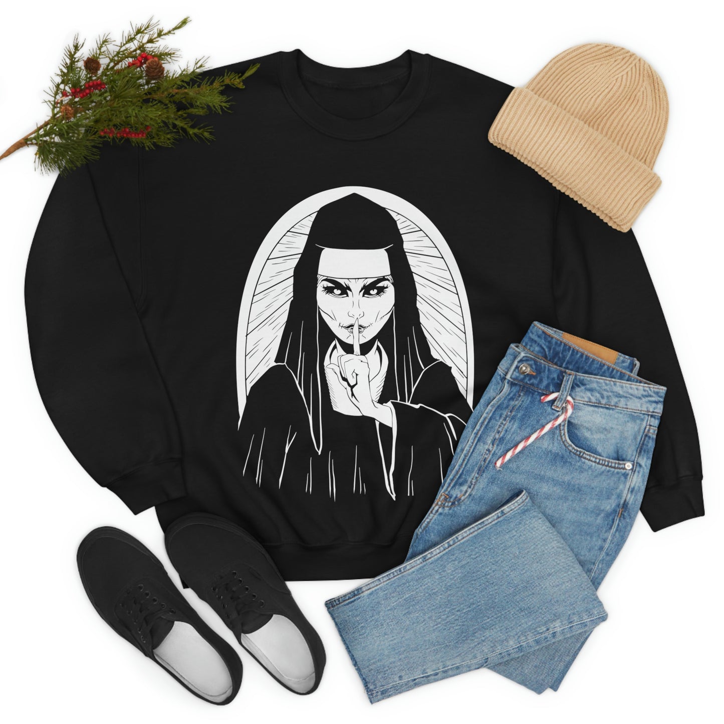Scary Nun Goth Aesthetic Sweatshirt