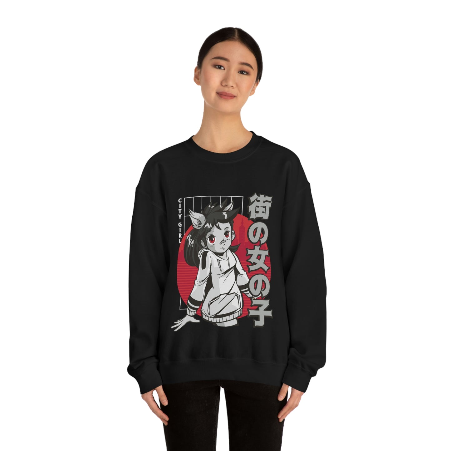 Japanese Aesthetic Anime City Girl Sweatshirt