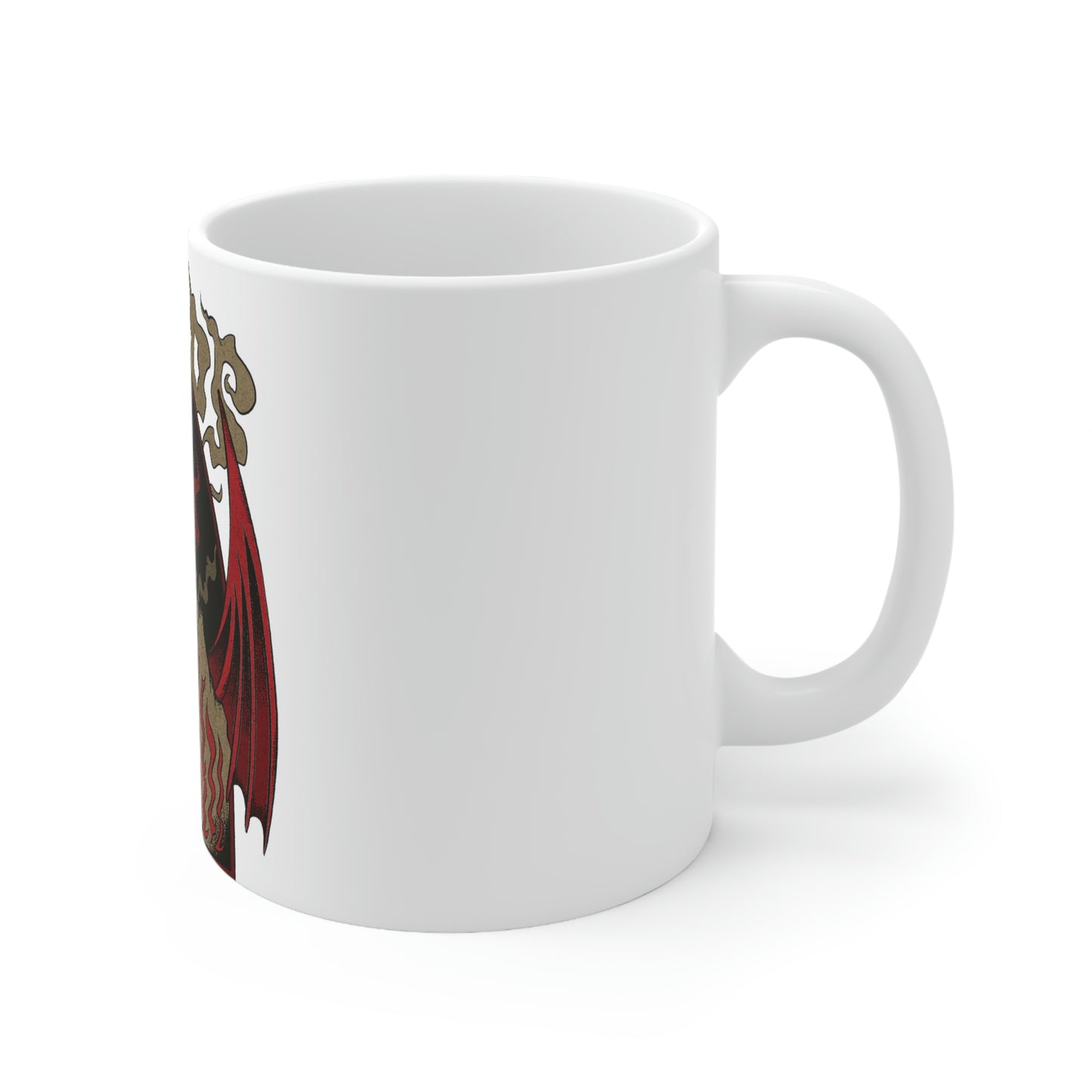 Demon Skull Grunge White Ceramic Mug