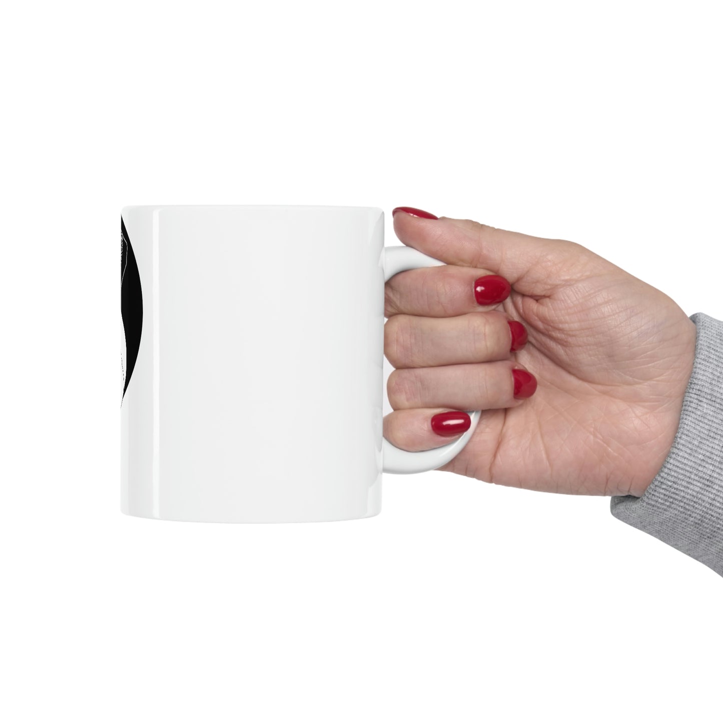 Ying Yang Skulls, Goth Aesthetic White Ceramic Mug