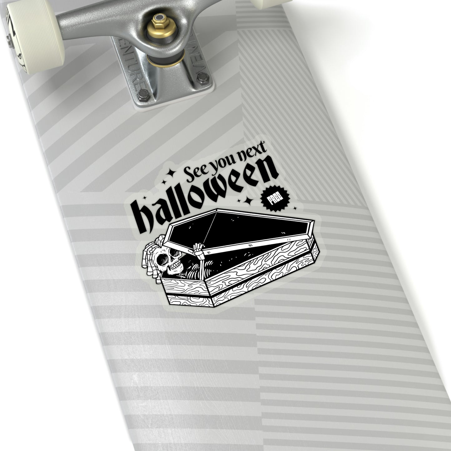 See you next Halloween Skeleton In Coffin Sticker