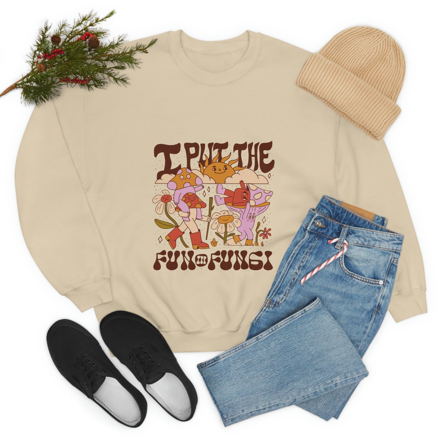 Cottagecore I Put The Fun In Fungi Sweatshirt