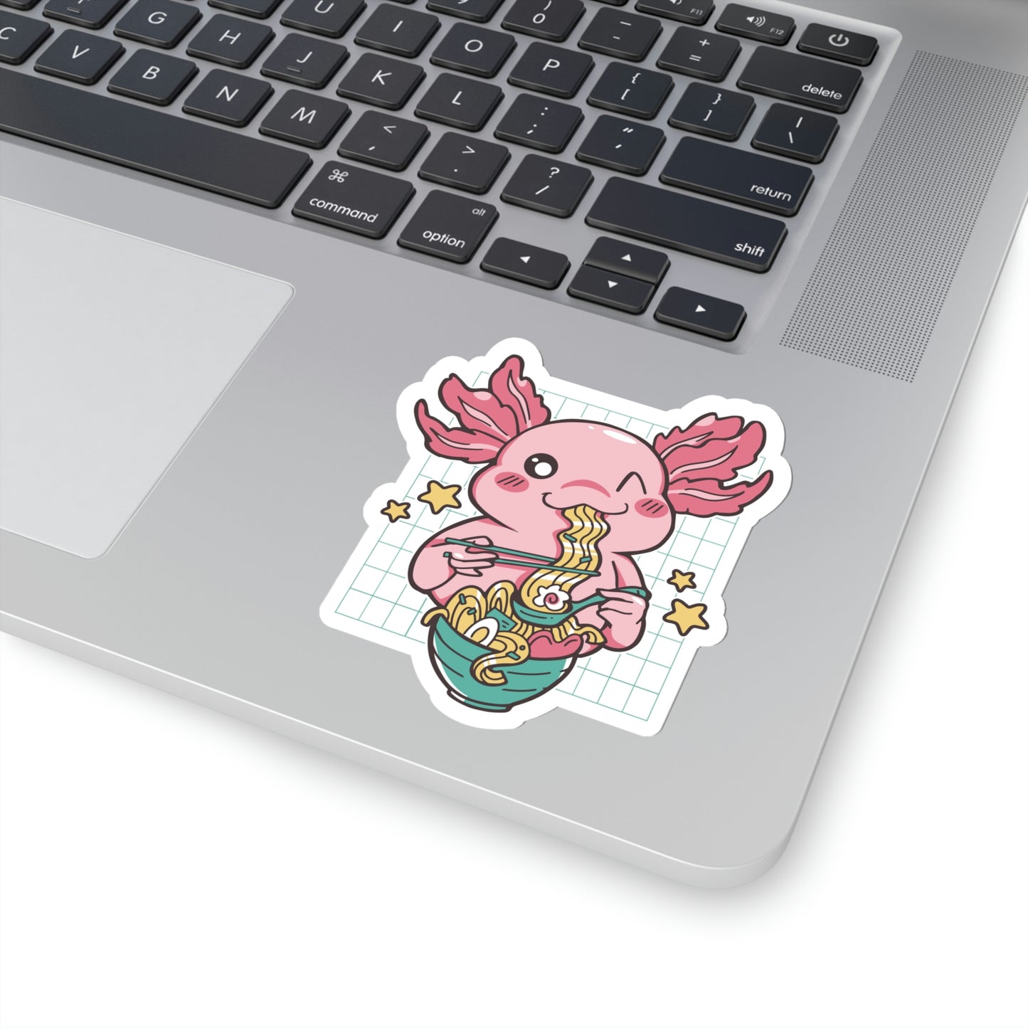 Cute Axolotl Eating Ramen Pastel Kawaii Aesthetic, Yami Kawaii, Japanese Aesthetic Otaku Sticker