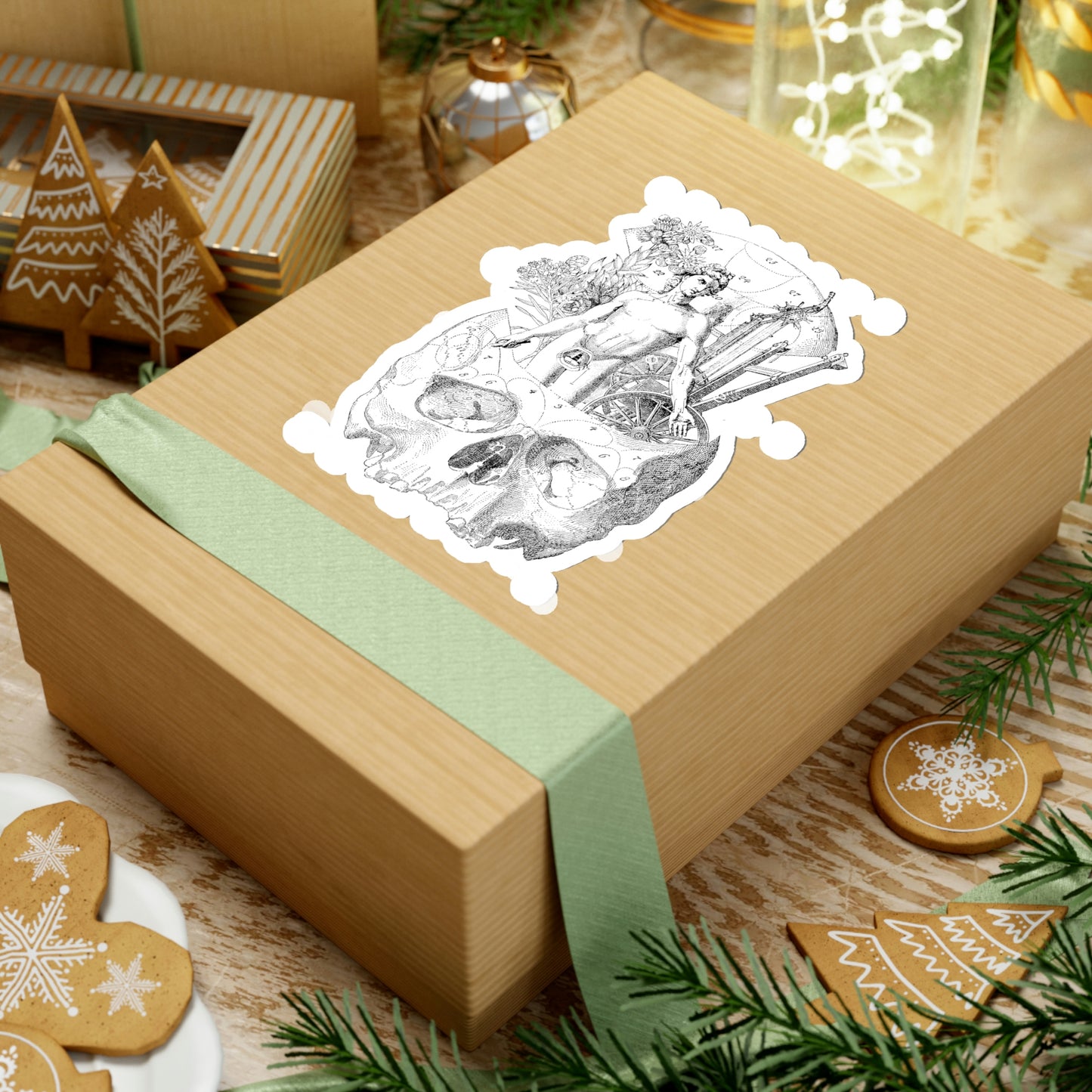 Encyclopedia Skull Goth Aesthetic Sticker