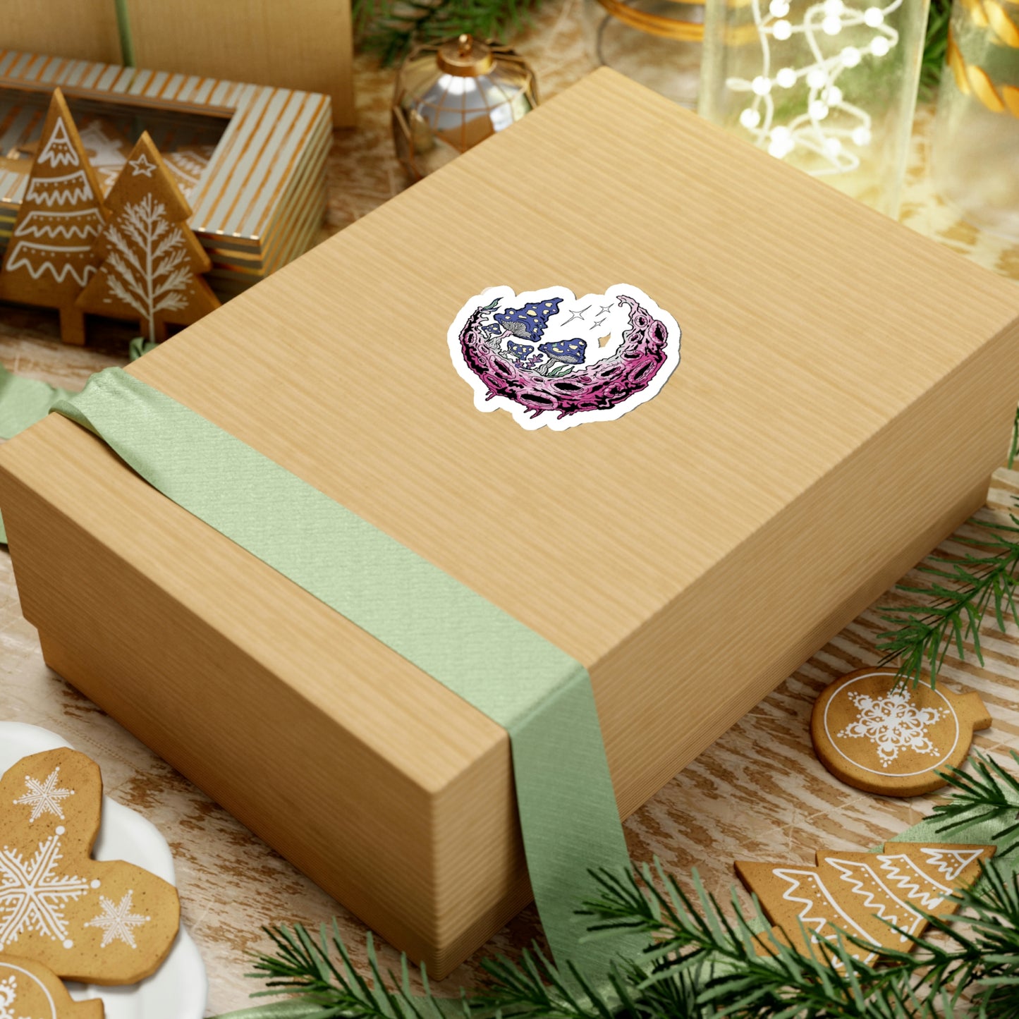 Cottagecore Aesthetic Moon Mushrooms Magic Sticker