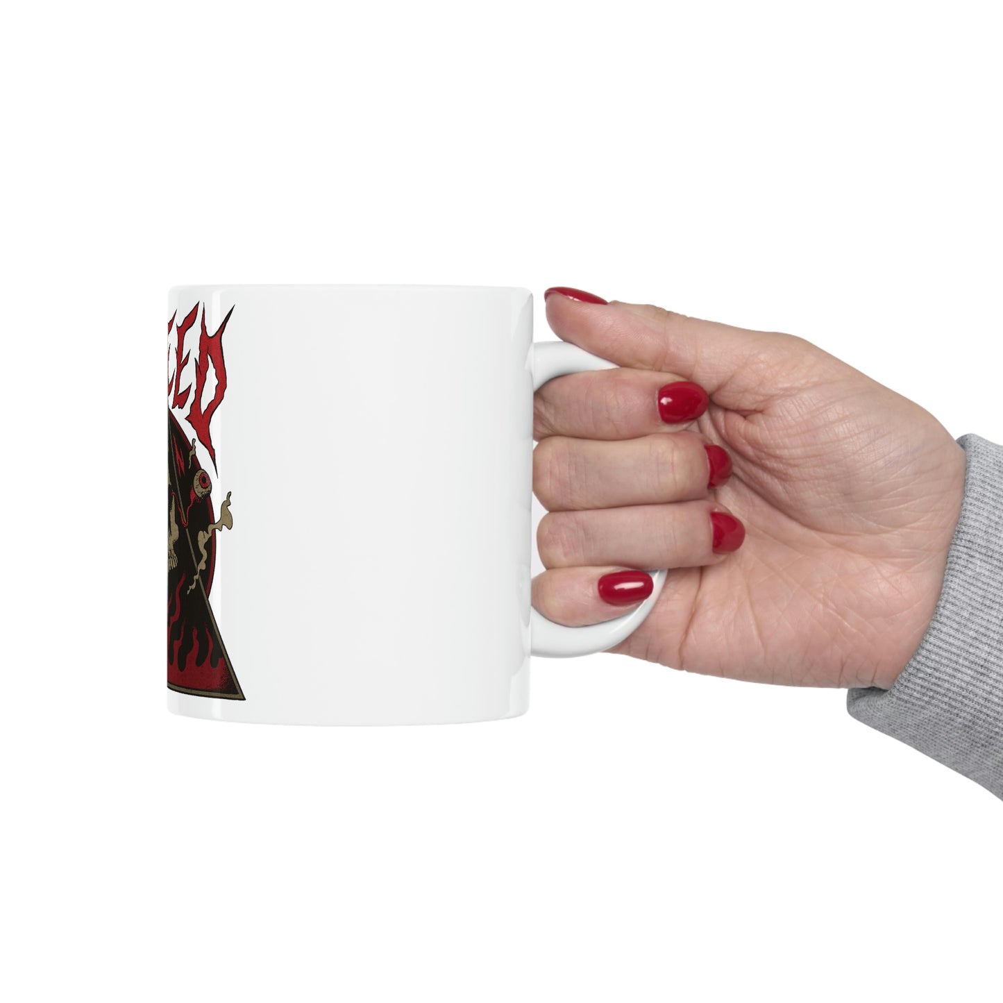 SKULL METAL BAND Goth Aesthetic White Ceramic Mug