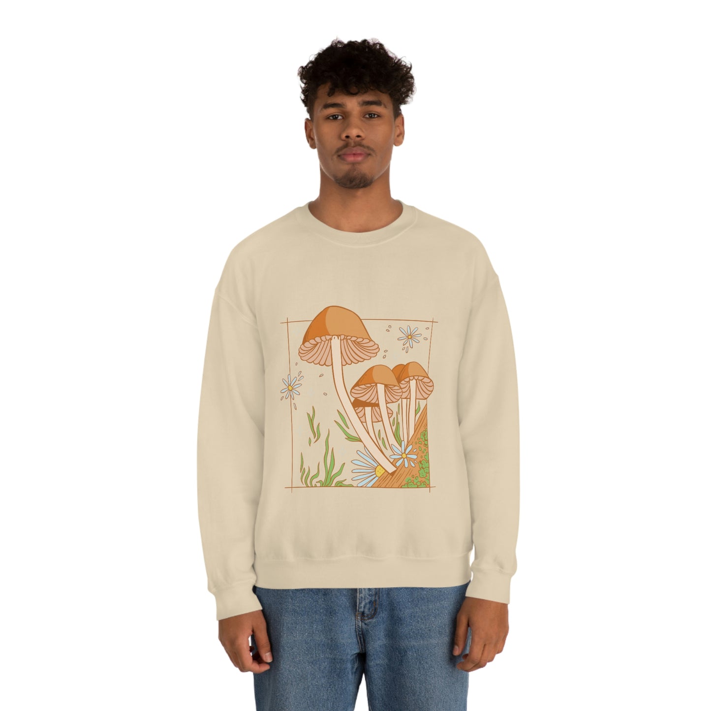Cottagecore Aesthetic Mushrooms and Frog Sweatshirt