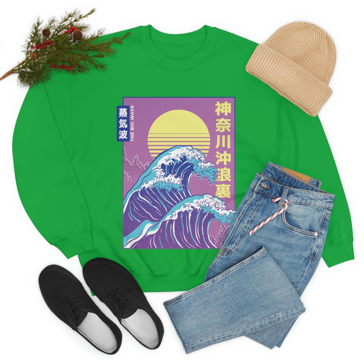 Japanese Aesthetic Vaporwave The Great Wave off Kanagawa Sweatshirt