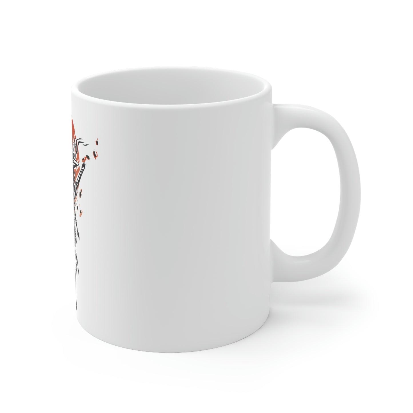 Japanese Aesthetic Samurai Graphic White Mug