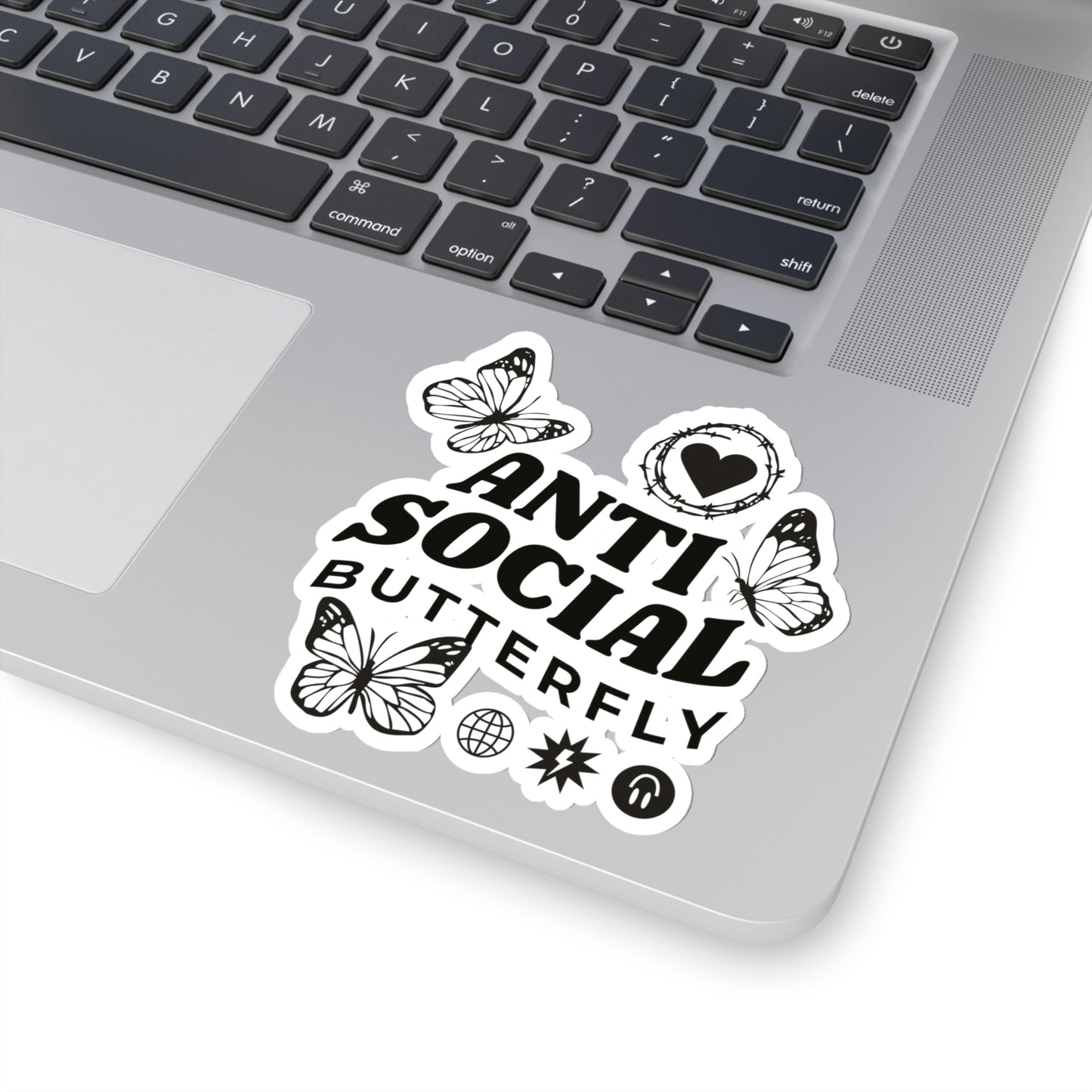 Anti Social Butterfly, Goth Aesthetic Sticker