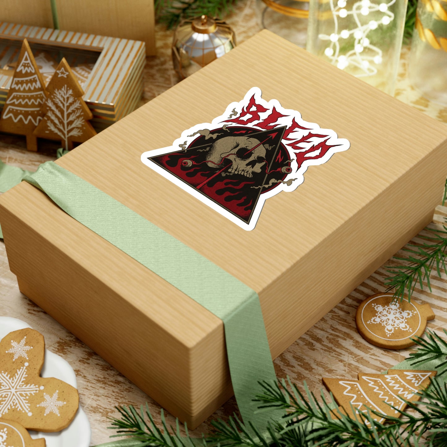 SKULL METAL BAND Goth Aesthetic Bleed Sticker