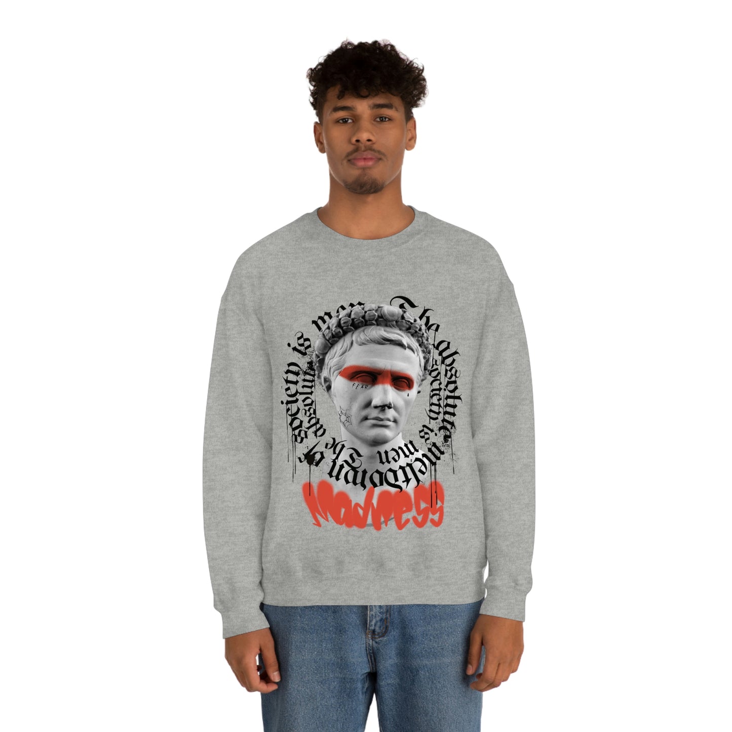 Greek Statue Graffiti Y2k Aesthetic Sweatshirt