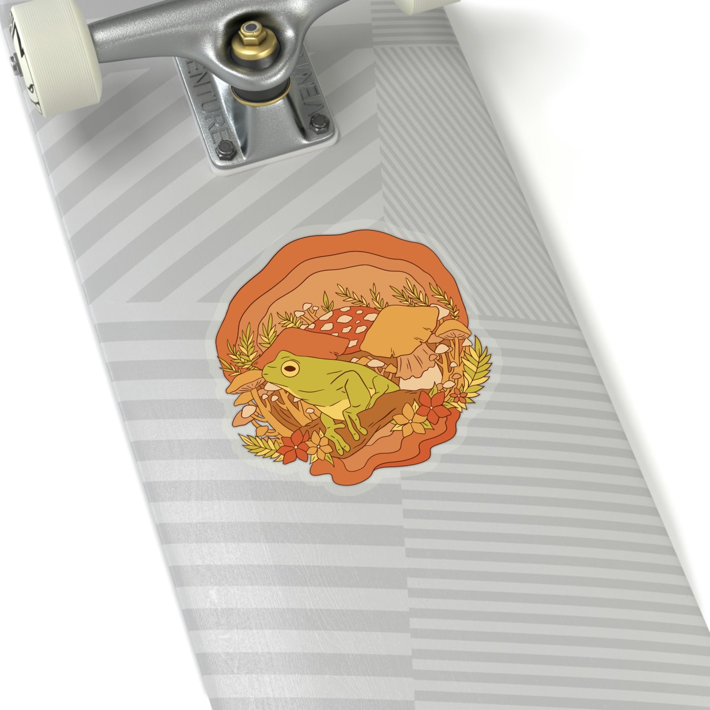 Cottagecore Aesthetic Mushrooms and Frog Sticker