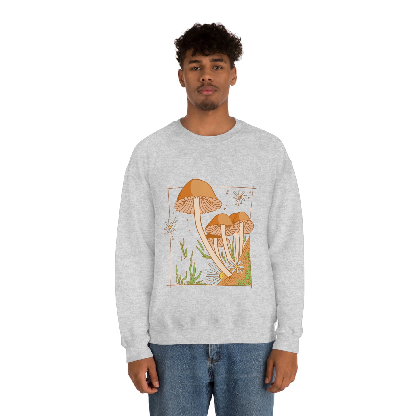 Cottagecore Aesthetic Mushrooms and Frog Sweatshirt