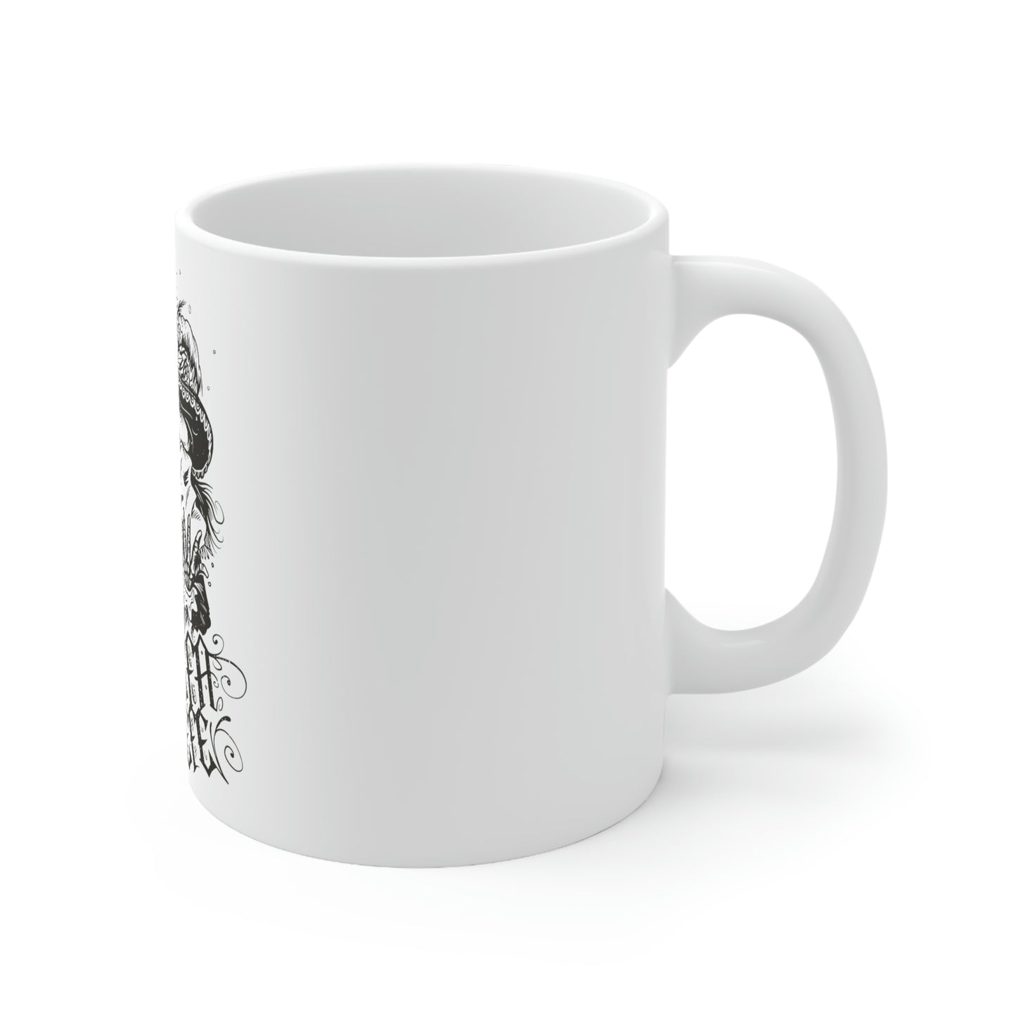 Mexican Skeleton LA JEFA DEL JEFE White Ceramic Mug