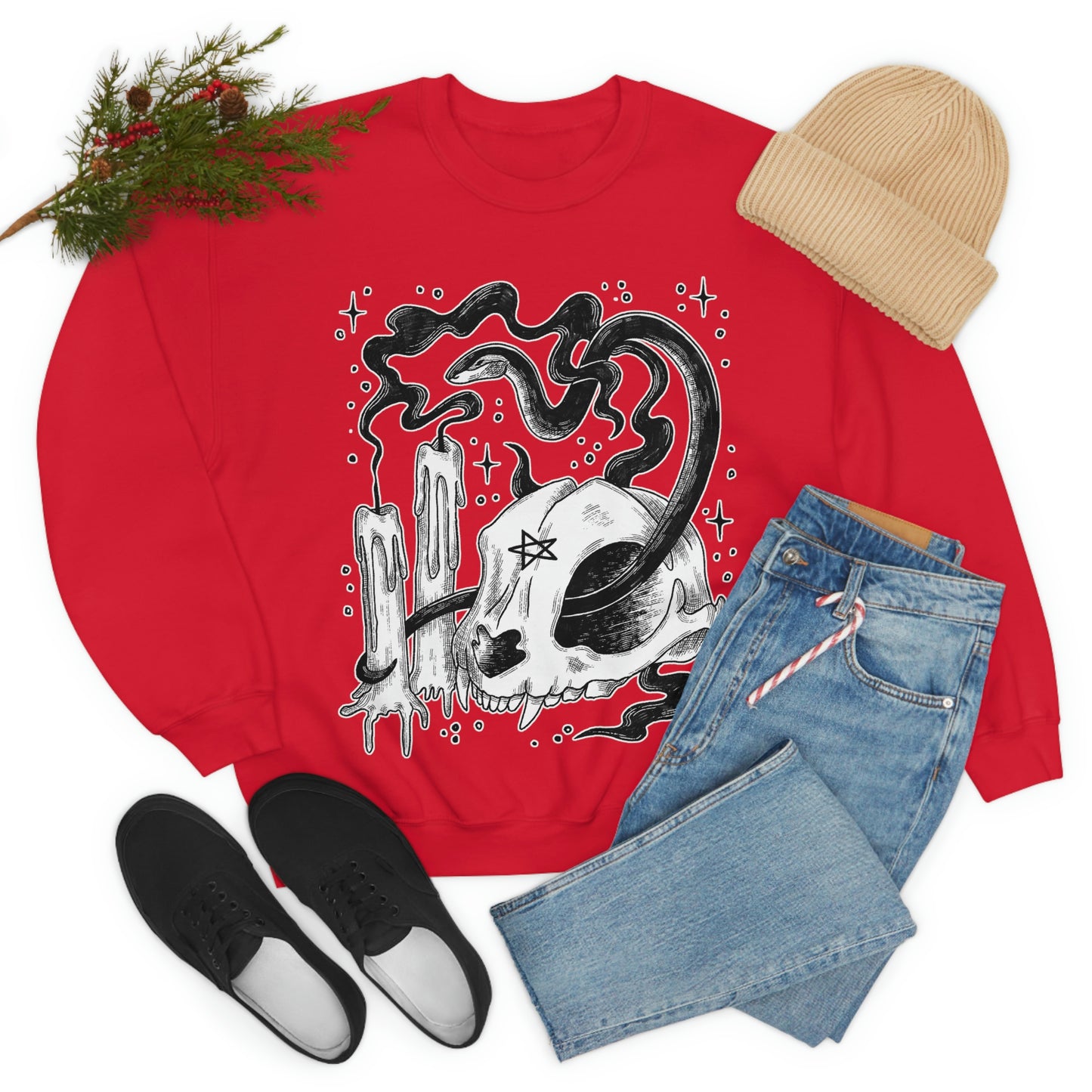 Witch Aesthetic Skull Goth Aesthetic Sweatshirt