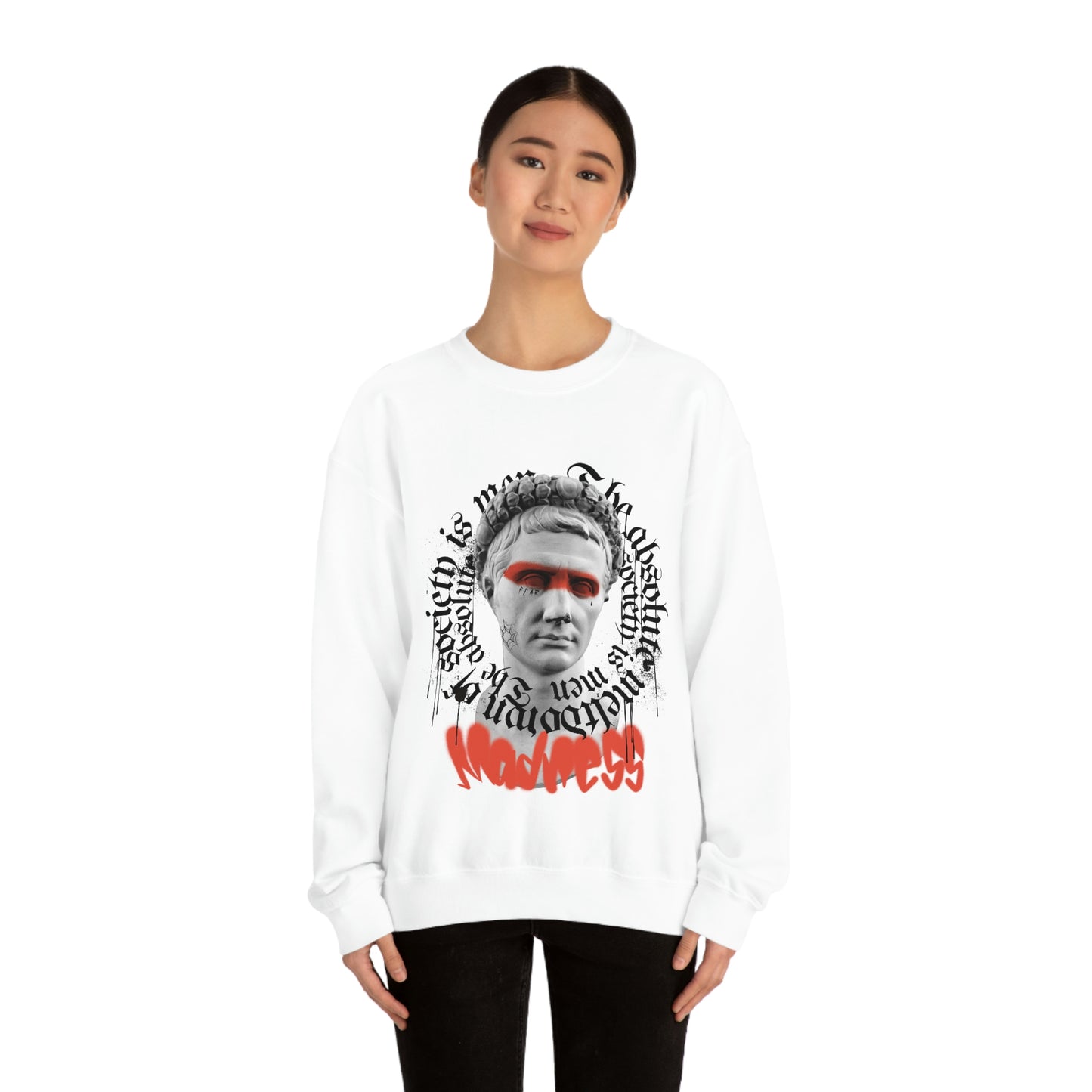 Greek Statue Graffiti Y2k Aesthetic Sweatshirt
