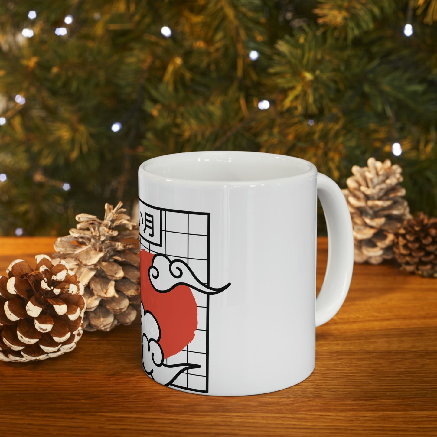 Japanese Aesthetic Redmoon White Mug