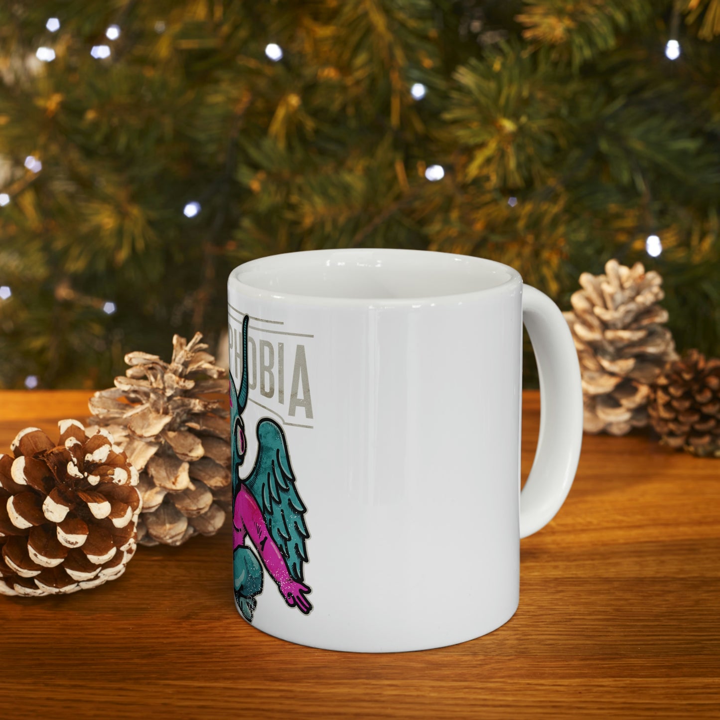 Demonphobia, Goth Aesthetic White Ceramic Mug
