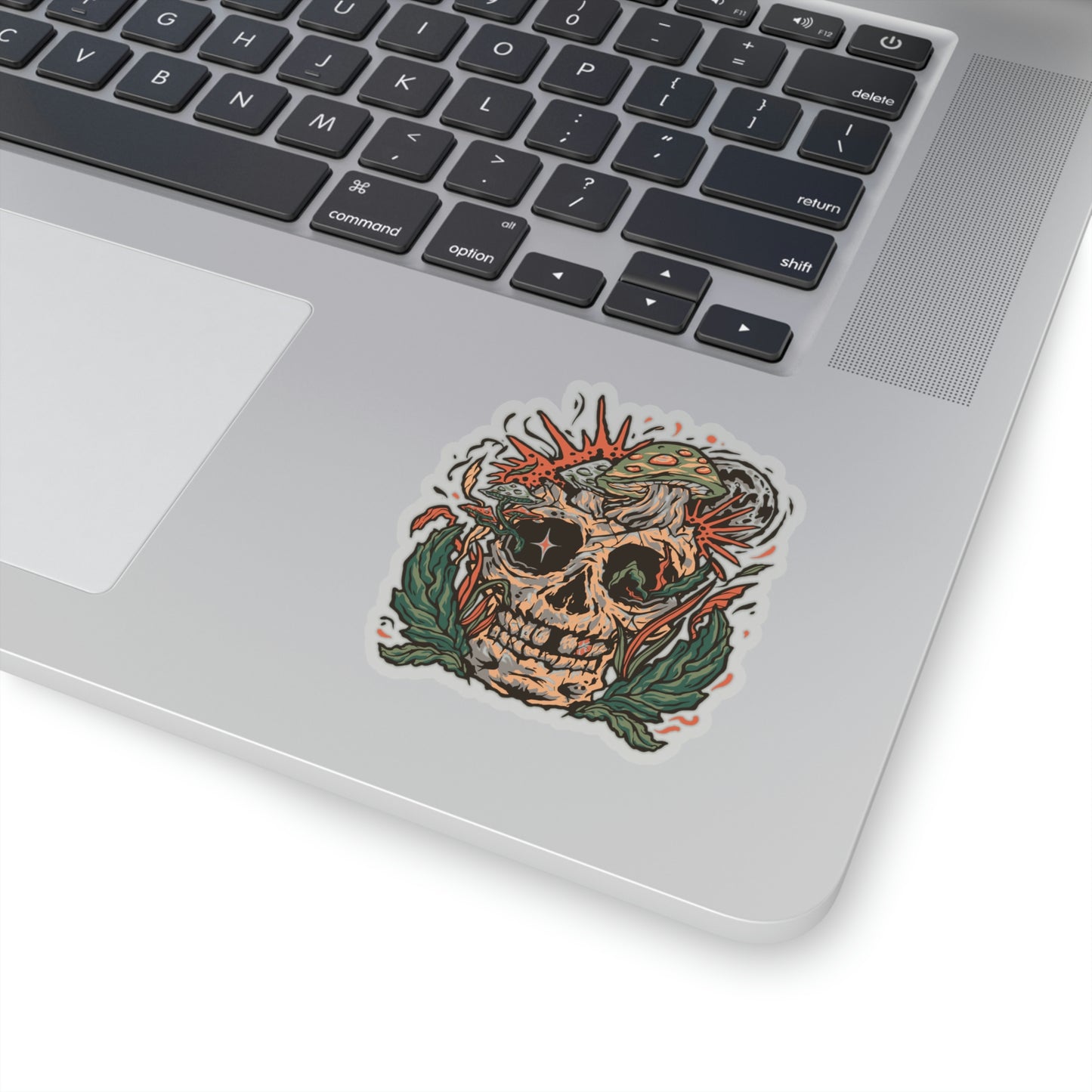 Cottagecore Skull and Mushrooms Floral Sticker